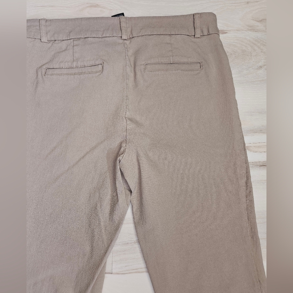 AB StudioTan Khaki Stretch Chino Dress Pants Size 10 Rayon Blend Career Trousers - Picture 9 of 9